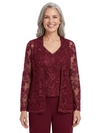ChicSew V-Neck Long Sleeve Lace Bodice Pantsuits For Mother Of The Bride