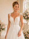 ChicSew Sexy Spaghetti Straps Deep V-Neck A-Line Lace Tulle Full-Length Wedding Dresses