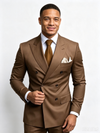 Classic 1 Piece Brown Men's Suit with Regular Fit and Sophisticated Peak Lapel