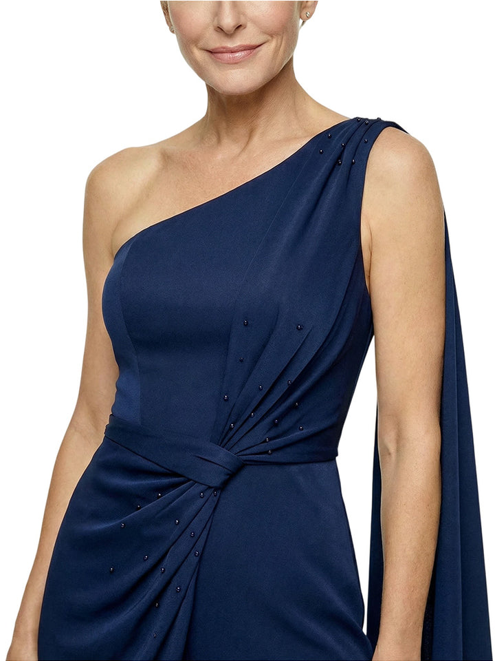 Chic One Shoulder Satin Pantsuits For Mother Of The Bride