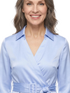 ChicSew V-Neck Long Sleeve Soft Satin Knee-Length A-Line Sophisticated Mother Of The Bride Dress