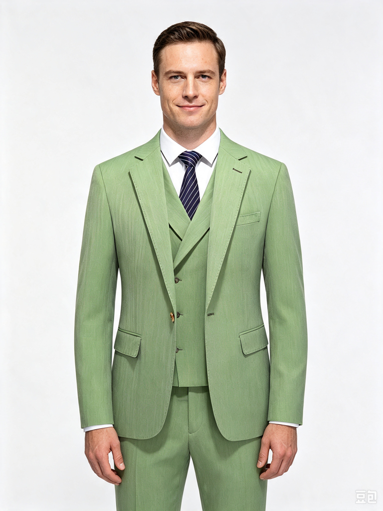 Classic 2 Piece Sage Men's Suit with Regular Fit and Sophisticated Peak Lapel