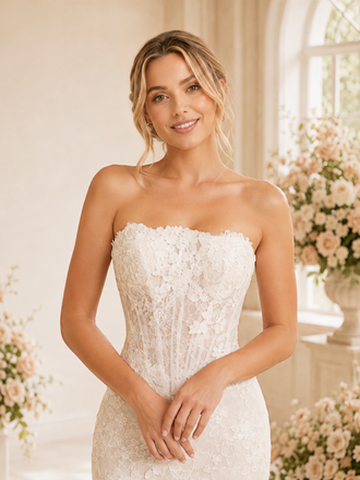 ChicSew Modern Sweetheart Sleeveless Mermaid Lace Tulle Maxi Wedding Dress