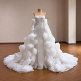 ChicSew Luxurious Beaded Ball Gown Wedding Dress With Overskirt