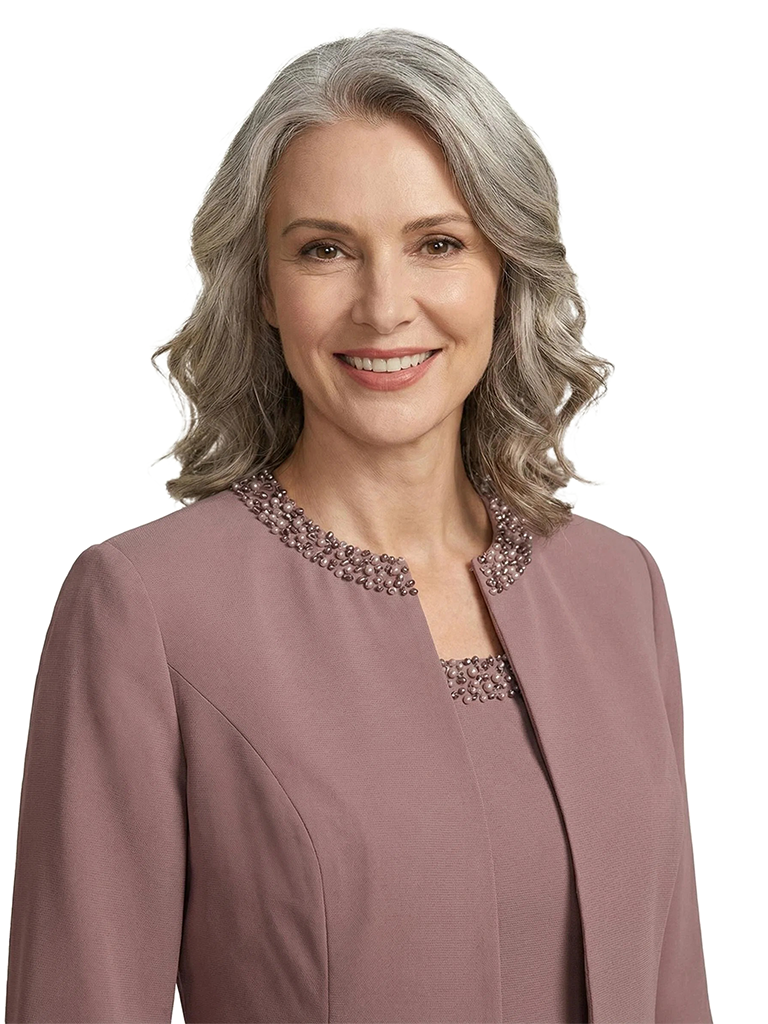 ChicSew Chiffon A-Line Short Mother Of The Groom Dress With Jacket Beaded Neckline