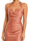 ChicSew Sexy Halter Soft Satin Mermaid Floor Length Bridesmaid Dress