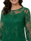 ChicSew Modern Sheath 3/4 Sleeves Chiffon Mother Of The Groom Dress With Lace Applique Knee Length