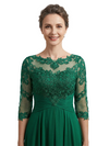 ChicSew Elegant High-Low Lace Half Sleeves Mother Of The Bride Dress A-Line Chiffon Lace Illusion Neckline