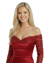 ChicSew Classy Long Sleeves Prom Dress Sequin Satin Mermaid Floor Length Formal Evening Gown