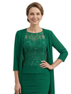 ChicSew Modern 3/4 sleeves Lace Sheath Mother Of The Bride Dresses With Lace Chiffon Jacket