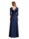 Elegant V-Neck Half Sleeves Satin A-Line Bow Knot Mother Of The Bride Dresses
