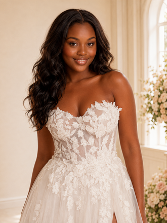 ChicSew Romantic A-Line Sweetheart Boning Tulle Lace Appliques Maxi Wedding Dress