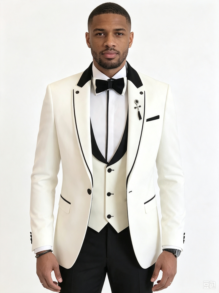 Color Blocking 1 Piece Men's Suit with Regular Fit and Sophisticated Peak Lapel