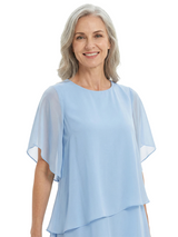 ChicSew Classy Flutter Sleeves Chiffon Mother Of The Groom Pant Suit