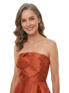 ChicSew Straight Across Mermaid Ruffle Satin Floor-Length Mother of the Bride Dress