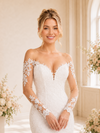 ChicSew Delicate Mermaid Lace Tulle Off The Shoulder Long Sleeves Maxi Wedding Dresses With Train