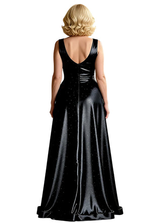 Sparkly Scoop Sleeveless A-line Floor Length Mother of the Brides Dresses