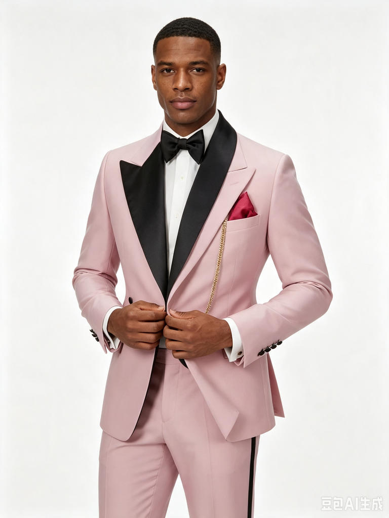 Classic 1 Piece Pink Men's Suit with Regular Fit and Sophisticated Peak Lapel