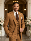 Classic 1 Piece Brown Men's Suit with Regular Fit and Sophisticated Peak Lapel