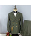 Clover Casual Men's Suit Slim Fit Double Breasted 3 Piece Business Tuxedos CN530