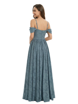 Elegant Cold Shoulder Floral Burnout Chiffon A-line Formal Evening Dresses