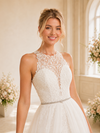 ChicSew Unique Lace Open Back Sheath Mini Wedding Dresses With Tulle Overskirt