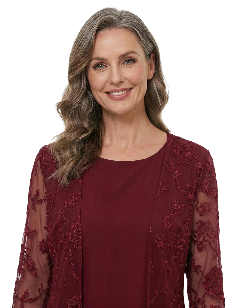 ChicSew Modern Mother Of The Bride Pant Suit Three Piece Set Lace Jacket Chiffon Trousers