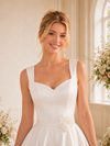 ChicSew Classy Satin A-Line Spaghetti Straps Lace Knee-Length Wedding Dresses
