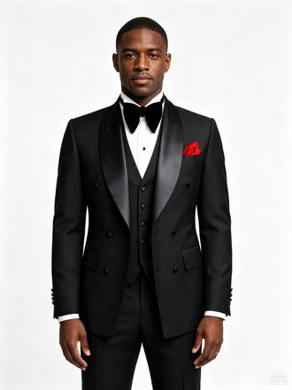 Classic 1 Piece Black Men's Suit with Regular Fit and Sophisticated Peak Lapel