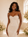 ChicSew Modern Strapless Sweetheart Mermaid Sequin Floor-Length Wedding Dress