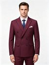 Classic 1 Piece Mulberry Men's Suit with Regular Fit and Sophisticated Peak Lapel