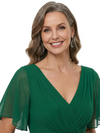 ChicSew Chiffon short Sleeves Ruched V-Neck High-Low Mother Of The Groom Gown