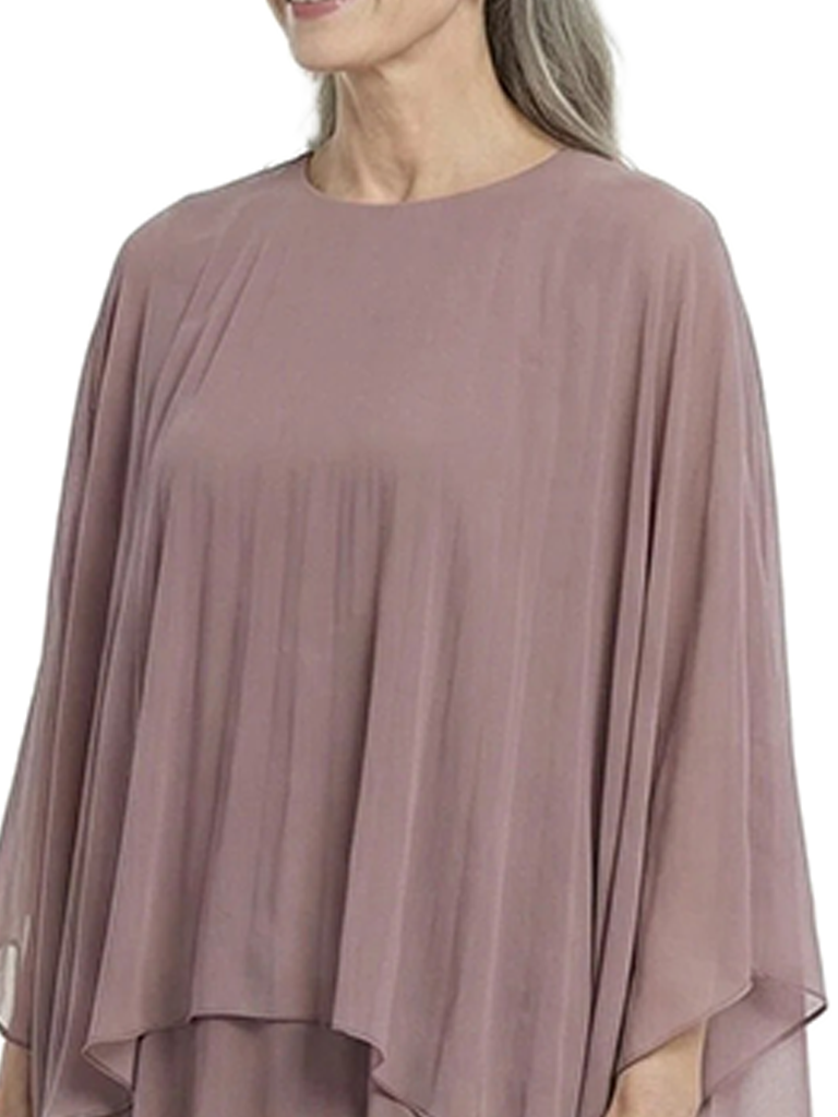 ChicSew Modern Layered Chiffon Mother Of The Bride Dress With Capelet Flowy Multi-Layer