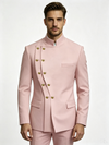 Classic 2 Piece Pink Men's Suit with Regular Fit and Sophisticated Peak Lapel