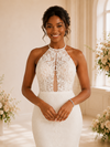 ChicSew Romantic Halter Neck Lace Mermaid Floor-Length Wedding Dress