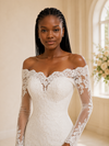 ChicSew Romantic Sexy Strapless Long Sleeves Lace Mermaid Maxi Wedding Dress