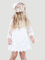 Lace Girls Pageant Dress V-Neck Floor Length Girl Communion Dress Kids Formal Wear Flower Girls Dresses for Wedding