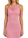 ChicSew Halter Sleeveless Open Back Jersey Mermaid Floor-Length Bridesmaid Dress For Wedding