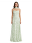 Elegant Spaghetti Straps Floral Burnout Chiffon A-Line Formal Evening Dresses