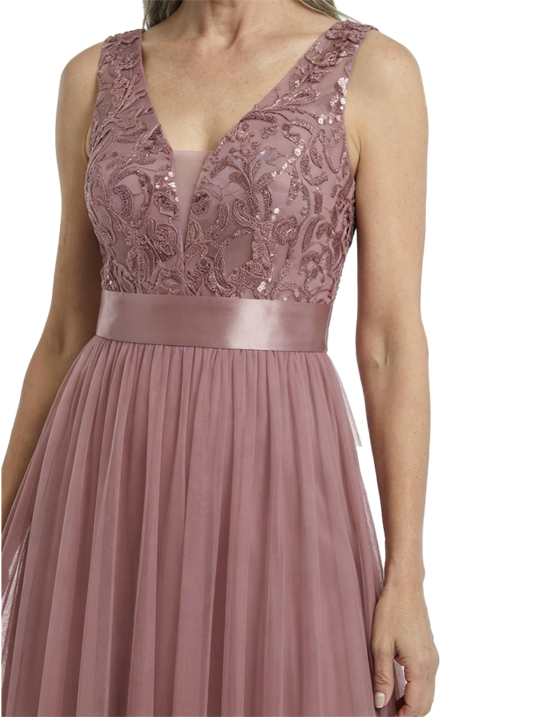 ChicSew Classy A-Line V-Neck Spaghetti Straps Tulle Lace Applique Mother Of The Groom Dress