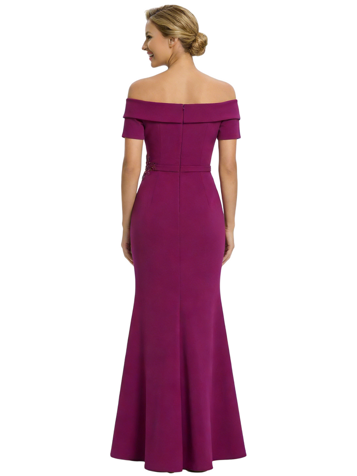 Chicsew Sexy Short Sleeves Appliques Floor Length Mermaid Mother Of The Groom Dress