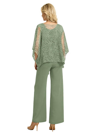 Elegant Sleeveless Chiffon Women's Jumpsuit With Jacket For Mother Of The Bride