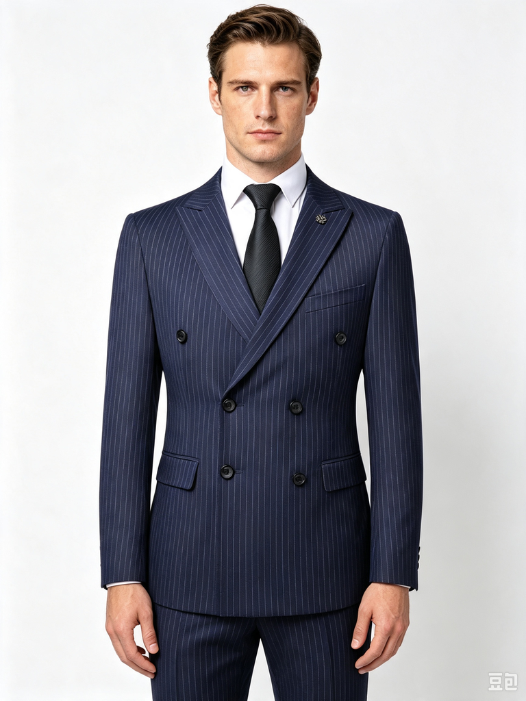 Classic 3 Piece Dark Navy Men's Suit with Regular Fit and Sophisticated Peak Lapel