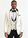 Color Blocking 2 Piece Men's Suit with Regular Fit and Sophisticated Peak Lapel