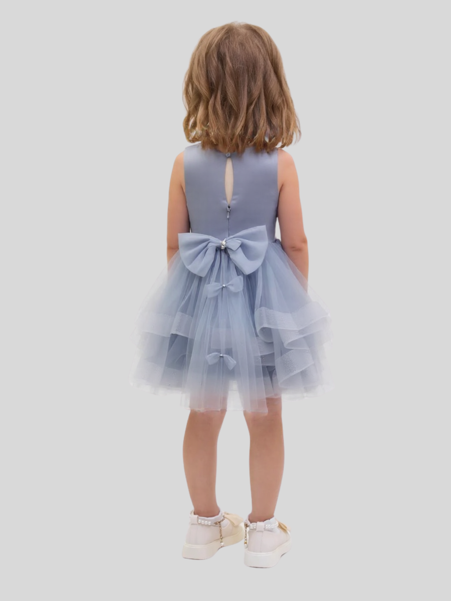 Flower Girls with Bow A-line Princess Gown for Wedding Kids Dress