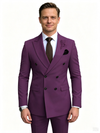 Classic 2 Piece Grape Men's Suit with Regular Fit and Sophisticated Peak Lapel