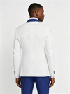 Classic 2 Piece Blue White Piece Men's Suit with Regular Fit and Sophisticated Peak Lapel