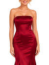 ChicSew Sexy Strapless Soft Satin Mermaid Long Bridesmaid Dress For Glamorous Wedding Receptions