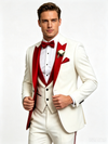 Color Blocking 3 Piece Men's Suit with Regular Fit and Sophisticated Peak Lapel