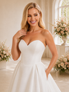 ChicSew Elegant Sweetheart Satin A-Line Floor-Length Wedding Dress
